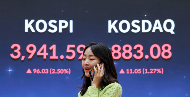 코스피 또 사상 최고치 경신 마감<YONHAP NO-4551>