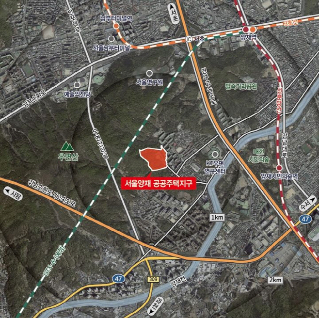 '서울양재 공공주택지구' 위치도