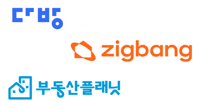 다방, 직방, 부동산플래닛