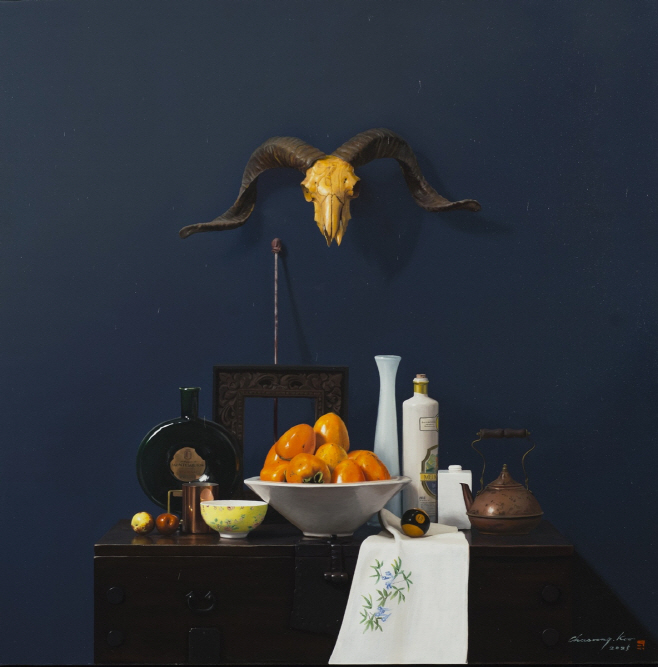 구자승 2024년작 양머리 있는 정물 선화랑