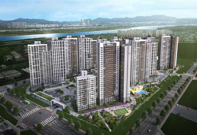 경기 김포 '풍무역세권 수자인 그라센트 1차' 아파트 투시도