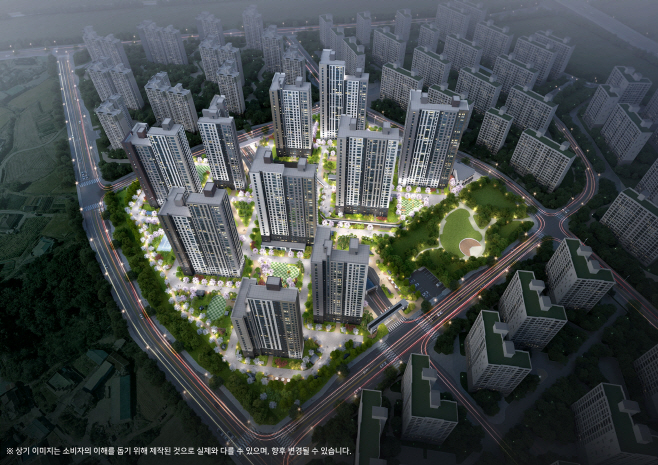 두산위브더제니스 센트럴 천안_조감도(야간)