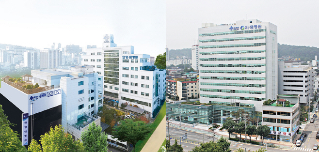 샘병원 전경(안양샘병원, 지샘병원)