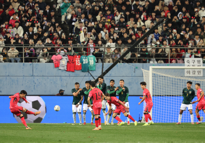 환상의 프리킥 골 넣는 손흥민