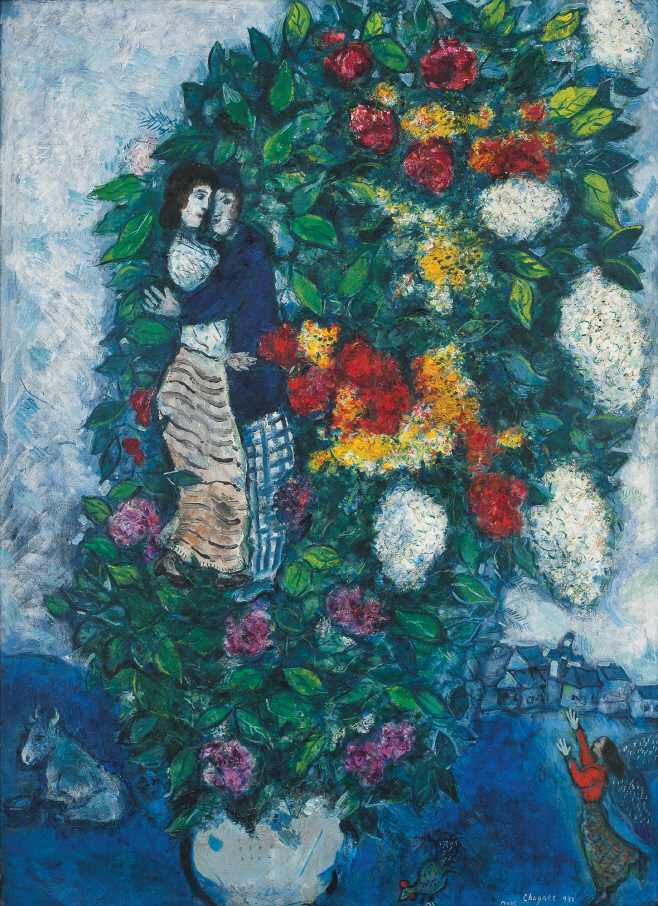 Lot. 10, 마르크 샤갈1887-1985, BelarusianFrench, [Bouquet de Fleurs], oil on canvas, 100.4×73.2cm(40), 1937, 94억원-150억원