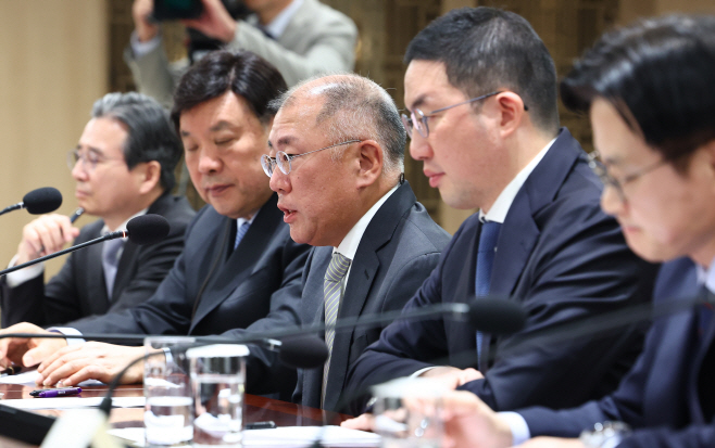 한미 관세협상 후속 민관 합동회의, 발언하는 정의선 회장