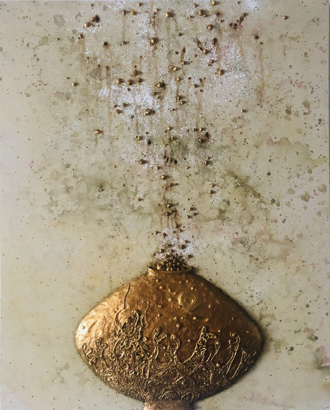 꽃피우는 달항아리