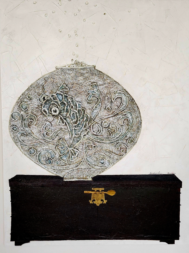 물고기 노는 달항아리2