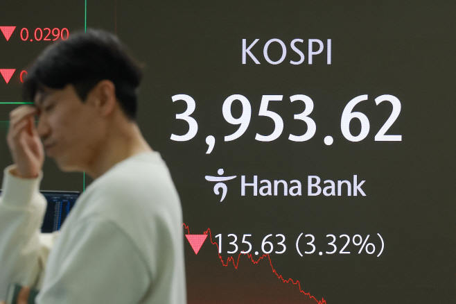 코스피 4,000선 아래서 마감