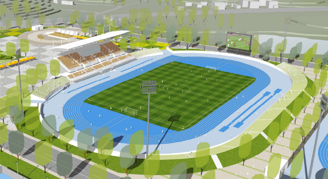 4대도시진입기념행사연다-종합운동장 조감도