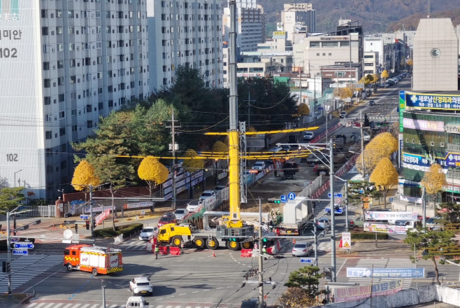 251126 임광사거리 임시 회전교차로 운영1