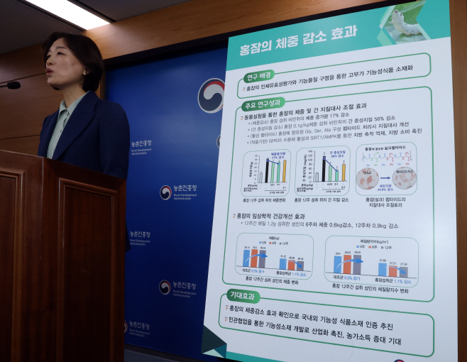 단백질 고함량 '홍잠', 체중 감소에 효과 브리핑<YONHAP NO-4511>