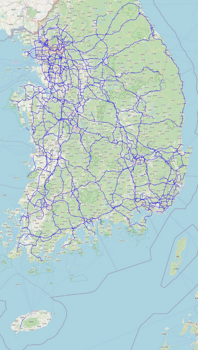 [사진 3] 슈퍼크루즈 적용 전국 고속도로 및 주요 간선도로 지도