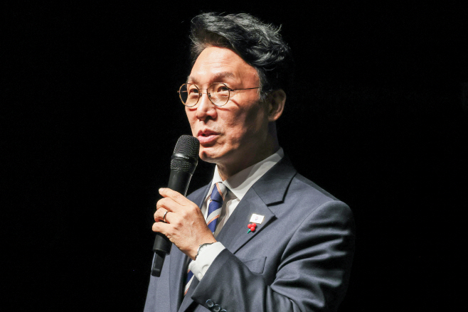 광주 서구청 초청 국정설명회, 발언하는 김민석 ...<YONHAP NO-4883>