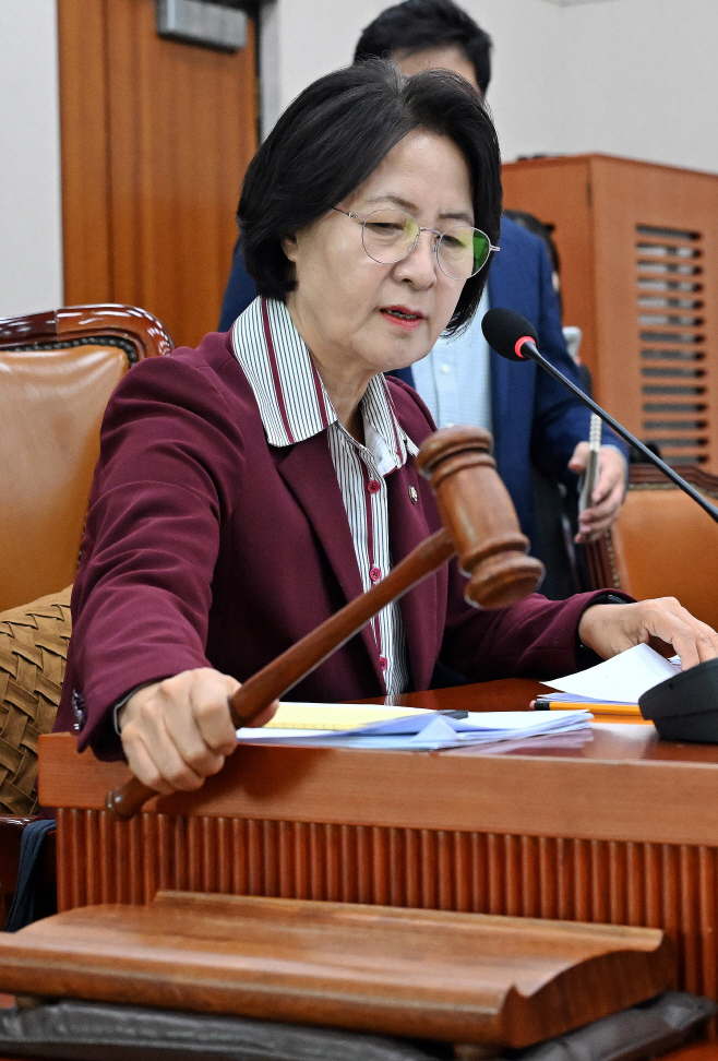 [포토] 의사봉 두드리는 추미애 위원장