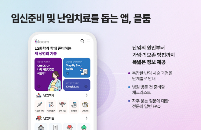 [사진]가임건강 및 난임치료 지원 앱 LG화학 블룸 소개 사진