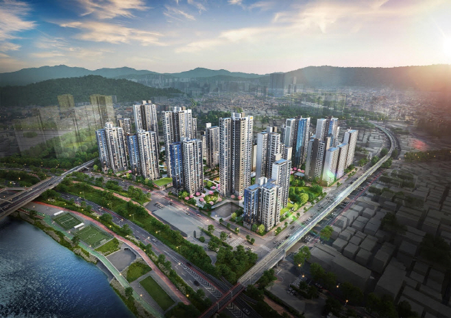 서울 중랑구 중화동 329-38 일대 모아타운 통합 조감도