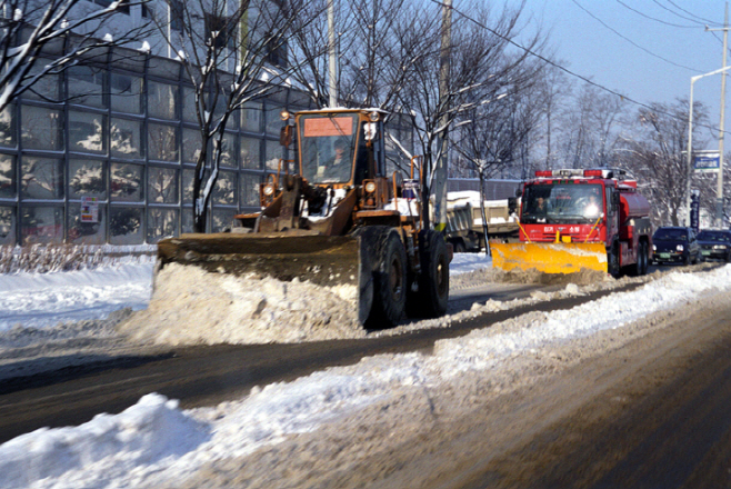 도로 제설 모습./하남시