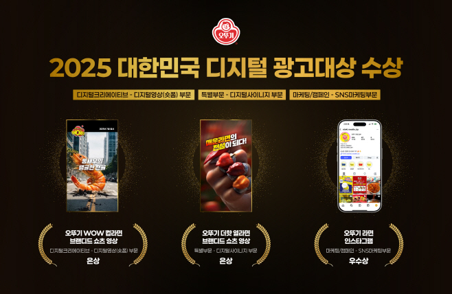 오뚜기 ‘2025 대한민국 디지털 광고 대상’ 3관왕