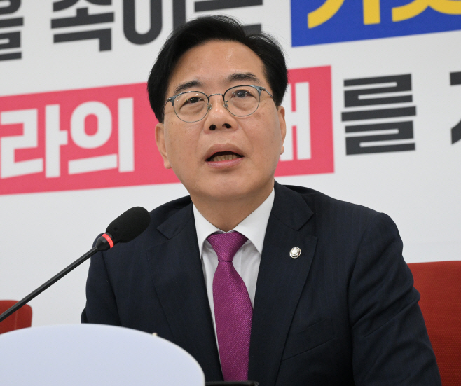 송언석 국민의힘 원내대표, 현안 기자간담회