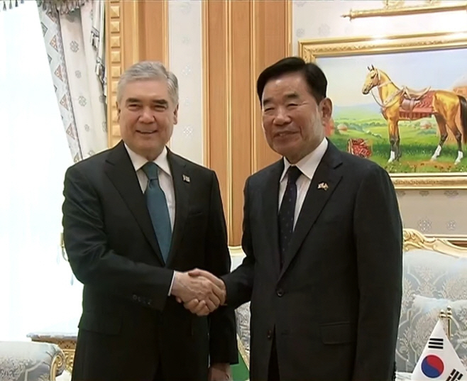 김진표 정부대표 투르크멘 최고지도자 면담