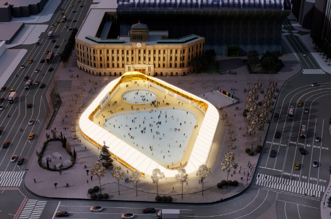 스케이트장 야간 조감도