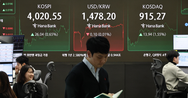 코스피ㆍ코스닥 상승 마감<YONHAP NO-4118>