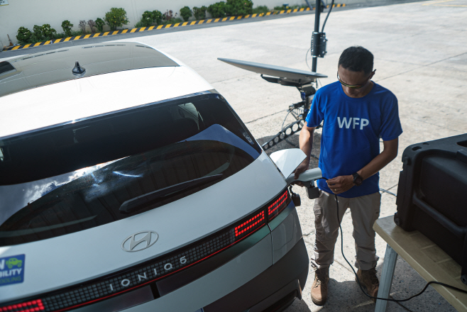 (사진4)아이오닉 5, UN세계식량계획 구호 현장서 맹활약