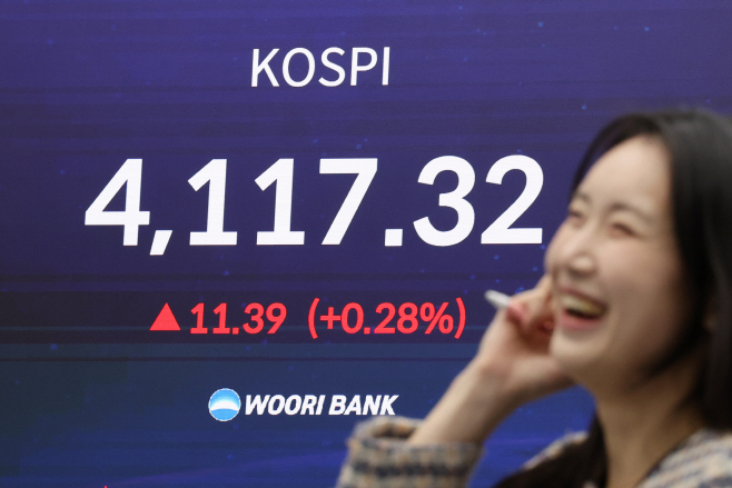 코스피 강보합 마감<YONHAP NO-3182>