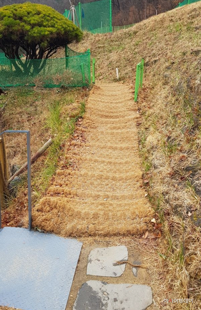 경기장 입구 경사로 길 사진