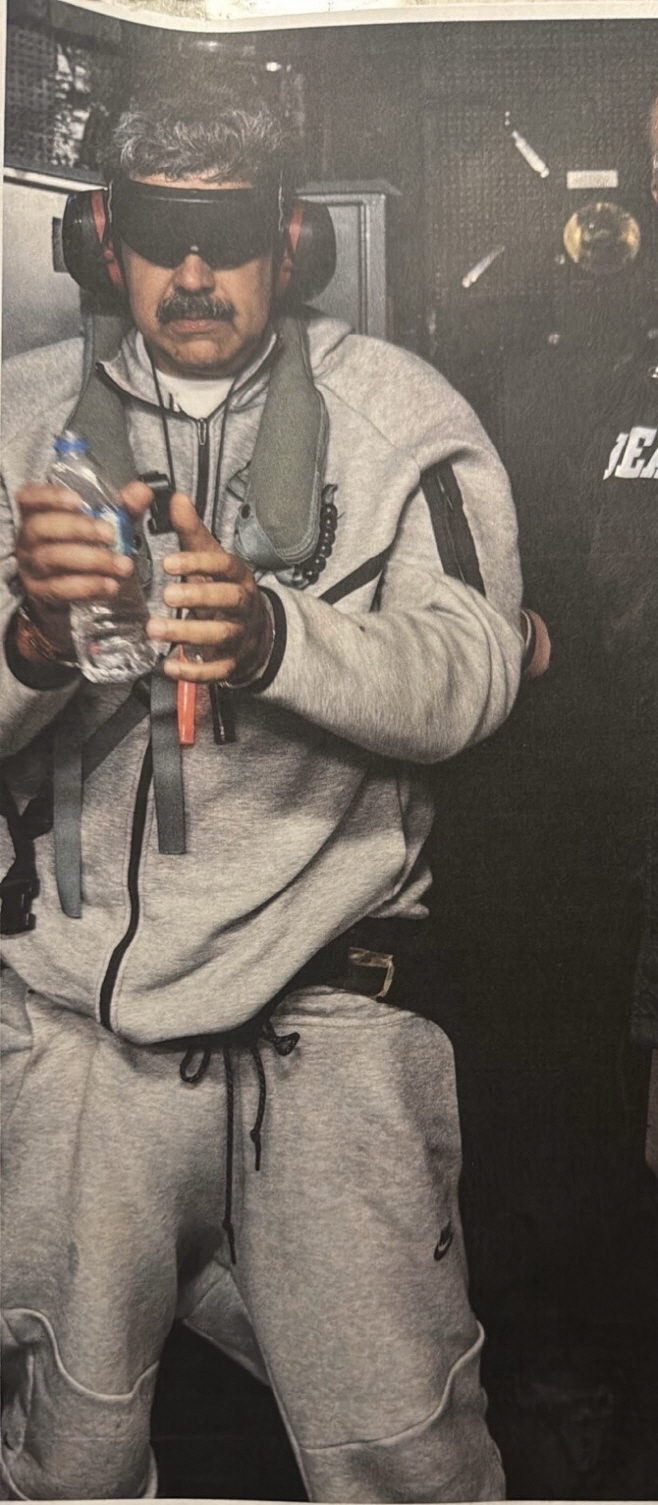 미군이 체포해 압송한 마두로 베네수엘라 대통령<YONHAP NO-3181>