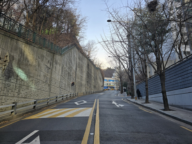 사진 2. 관악구 광신길 일대 열선 설치 구간