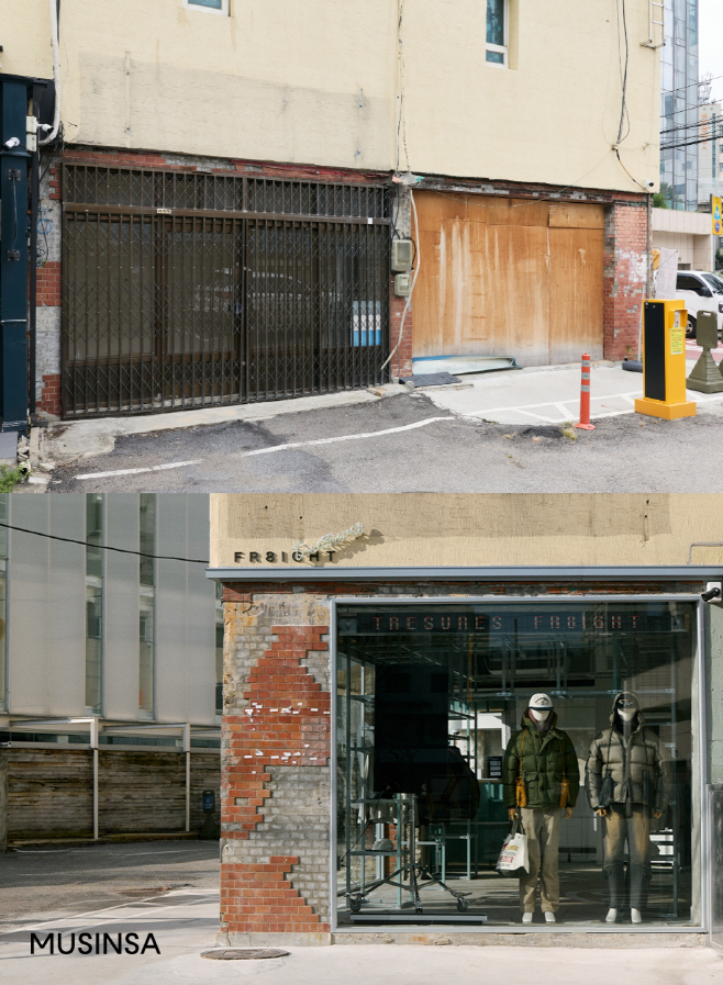 [무신사 사진자료] 서울숲 프로젝트 1호 매장 '프레이트'로 재탄생한 공간 전후 사진