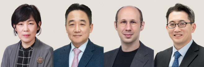 [사진2] 제19회 아산의학상 수상자 기초의학부문 이호영 교수, 임상의학부문 김승업 교수, 젊은의학자부문 마틴 슈타이네거·이주명 교수(왼쪽부터) - 아산사회복지재단 제공