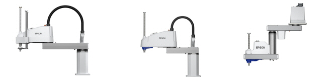 [이미지] 한국엡손이 다양한 산업군의 자동화 수요 확대에 대응할 수 있는 스카라 로봇 라인업 3종을 출시했다. 사진은 왼쪽부터 LS50-C, LS20-C, RS6-C