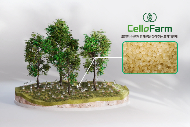 [참고이미지] 롯데정밀화학의 셀룰로스 기반 토양개량제 셀로팜(CelloFarm) 이미지