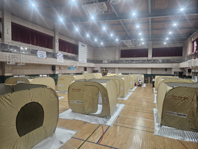 구룡중학교 임시 대피소