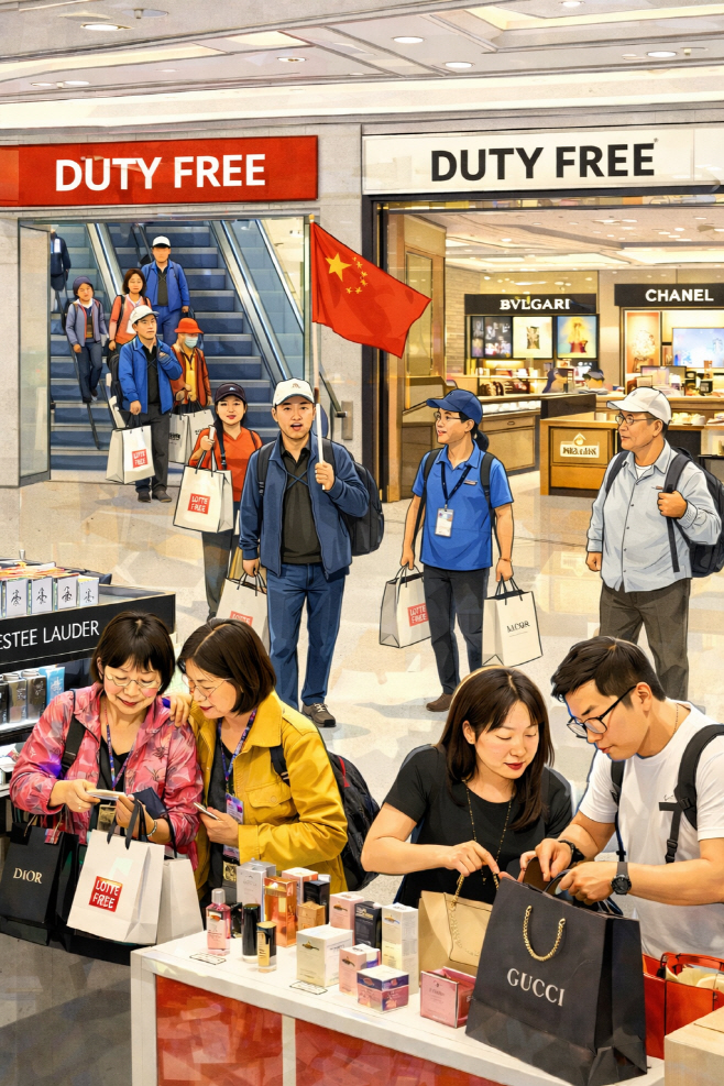 AI가 생성한 이미지 시내 면세점 중국 단체 관광