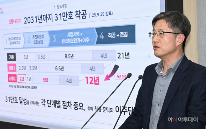 [포토] 이주비 대출규제 관련 브리핑하는 최진석 서울시 주택정책실장