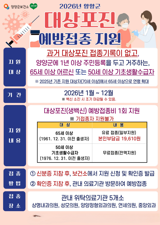 양양2026년 대상포진 안내문