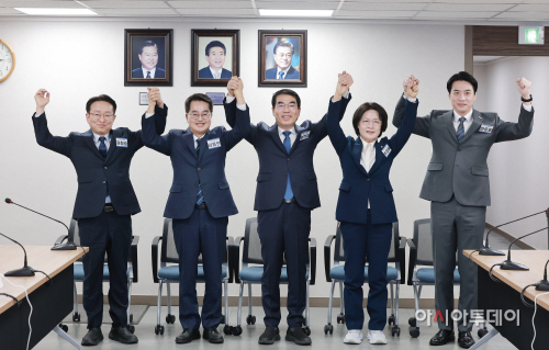 [포토] 한자리에 모인 민주당 경기도지사 예비 후보들