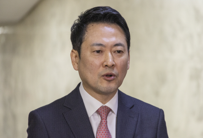 국민의힘 결의문 발표 관련 입장 표명하는 장동...<YONHAP NO-3157>