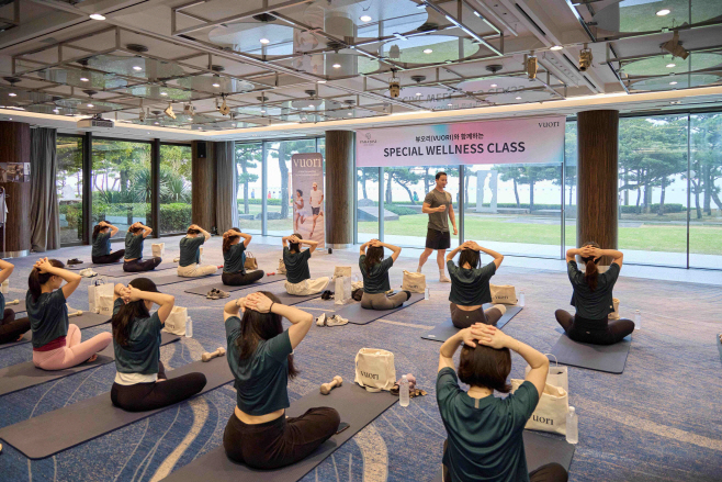 [사진1] 지난해 3월 파라다이스 호텔 부산에서 뷰오리 협업 스페셜 웰니스 클래스가 진행되는 모습