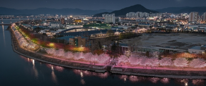 춘천공지천 일원 야간경관 강화사업 조감도(전체 준공시)