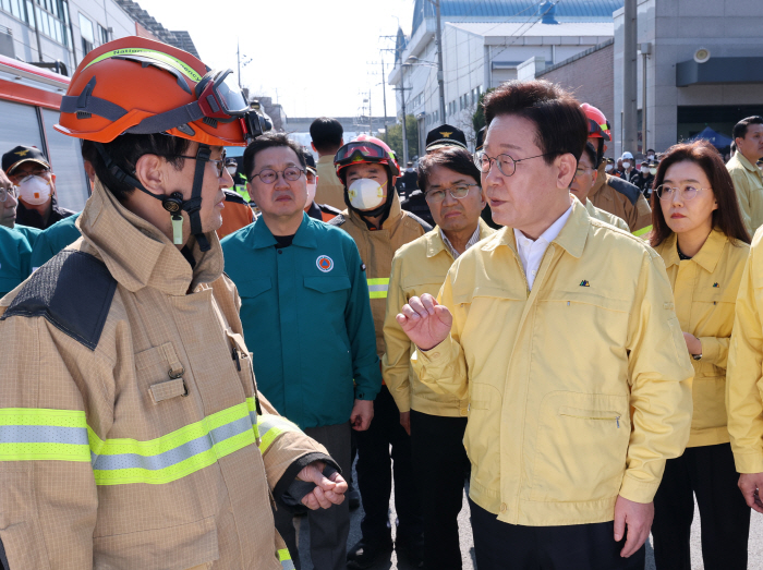이재명 대통령, 대형 화재 현장 점검