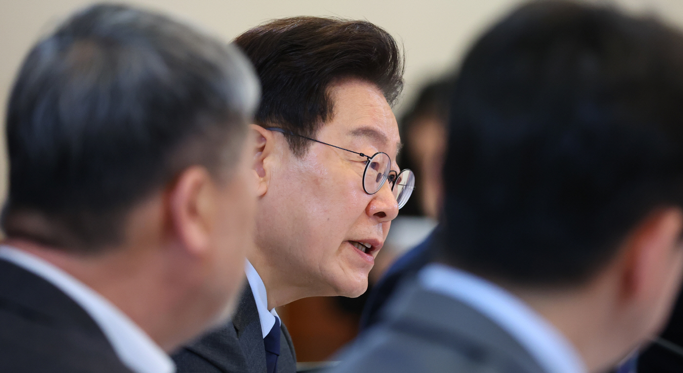 이재명 대통령, 한국노총 초청간담회 발언<YONHAP NO-3558>