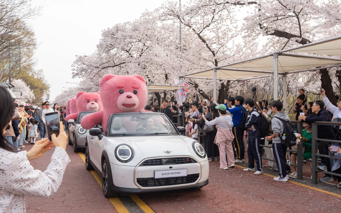 [보도사진1] 롯데홈쇼핑 벨리곰, 여의도 벚꽃길서 팬들과 만난다