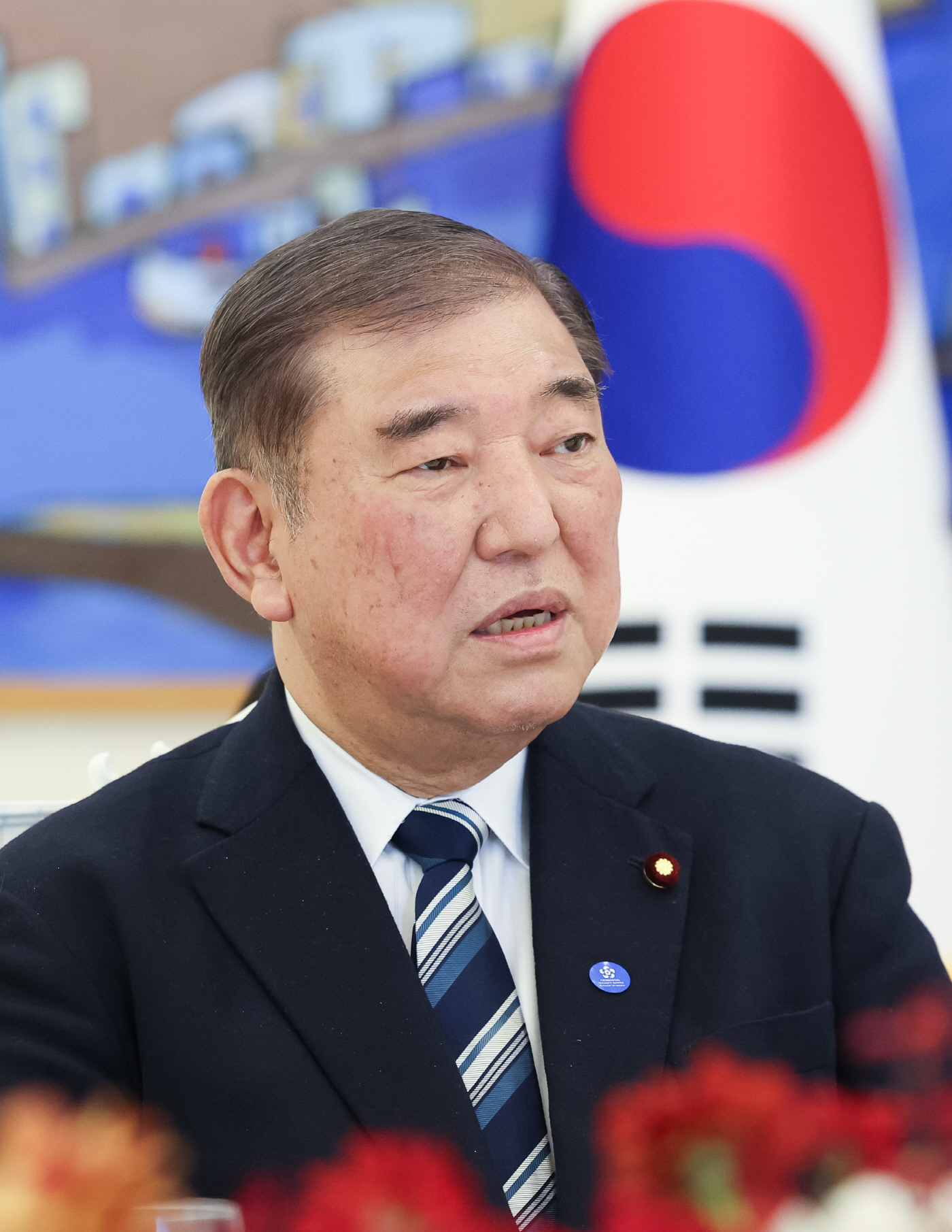 발언하는 이시바 전 총리<YONHAP NO-4507>