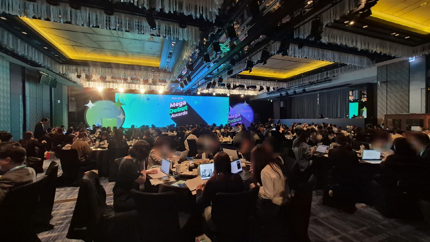 14일 서울 중구 포시즌스 호텔에서 열린 '2026 큐텐재팬 메가데뷔 어워즈' 행사장 전경. / 차세영 기자
