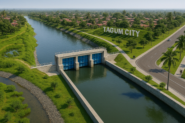 HJ중공업이 필리핀에서 수주한 따굼리부가논 강 유역 홍수조절 프로젝트 조감도